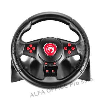 Volant Marvo GT-903, volant s pedály a řadící pákou, 16tl., USB, černý