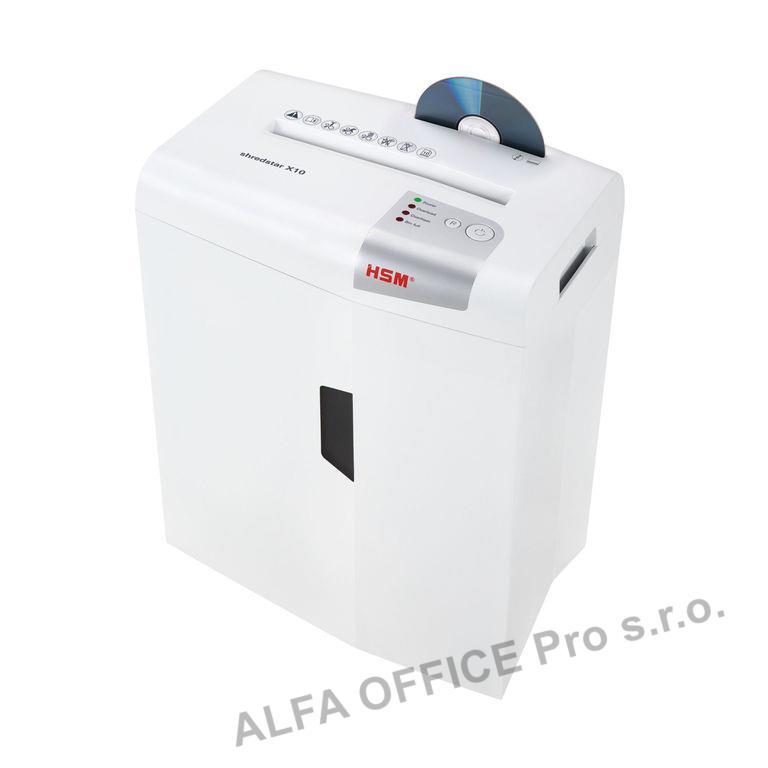 Skartovací stroj HSM ShredStar X10 White, stupeň utajení P-4 (příčný řez 4x35 mm)
